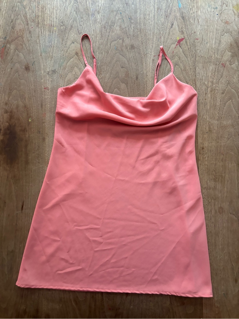 Forever 21 Coral Cowl Neck Slip Dress